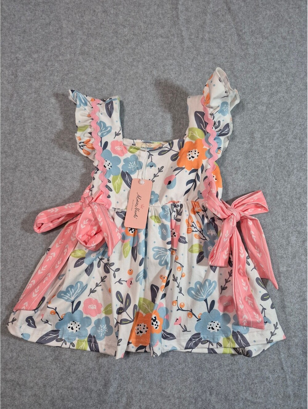 Marie Nicole Baby Girls Floral Ruffle Bow Dress NWT